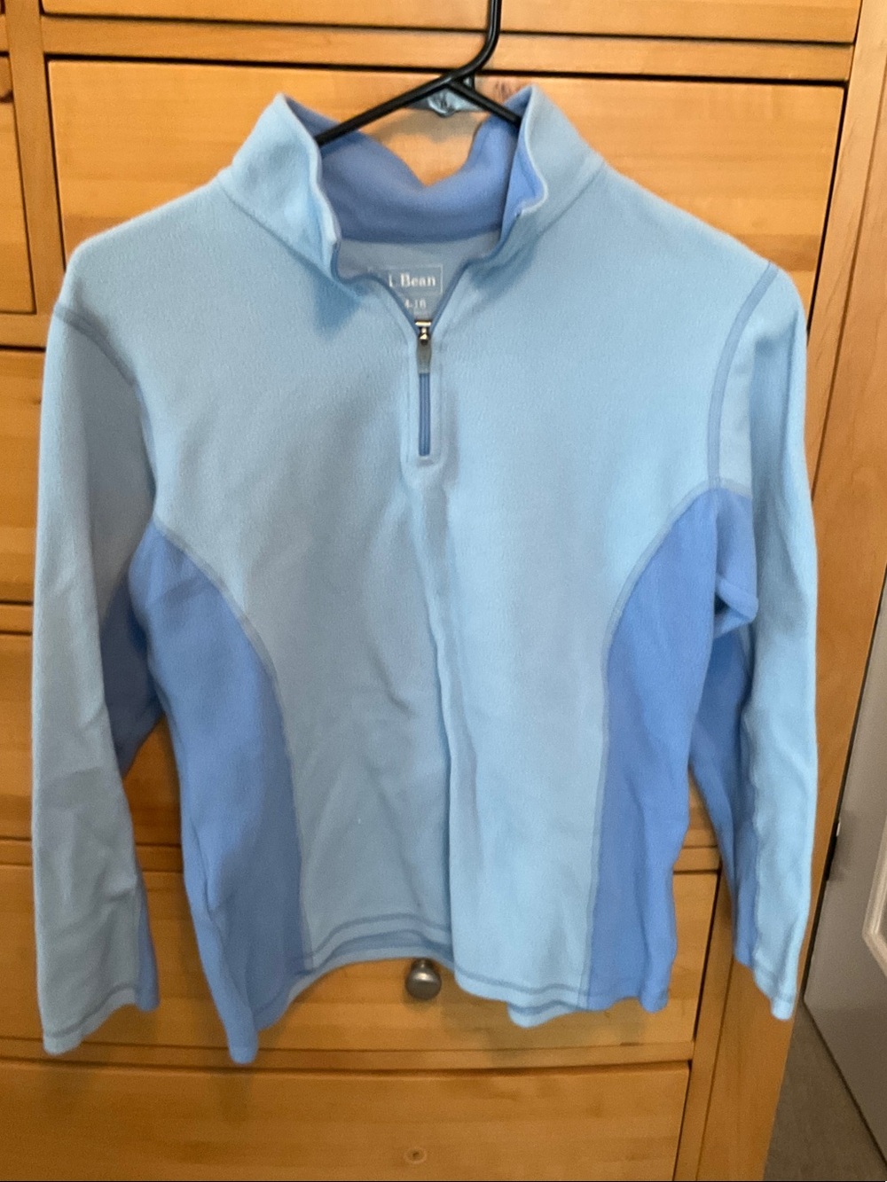 Multicolor blue L.L. Bean sweater quarter zip size 14-16.